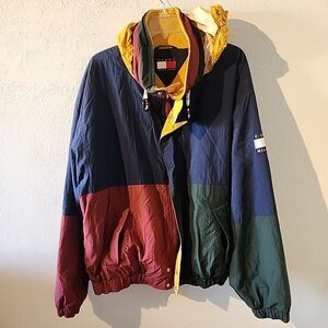 Vintage Tommy Hilfiger Fleece Lined Jacket Size Extra Large Colorblock Vtg XL